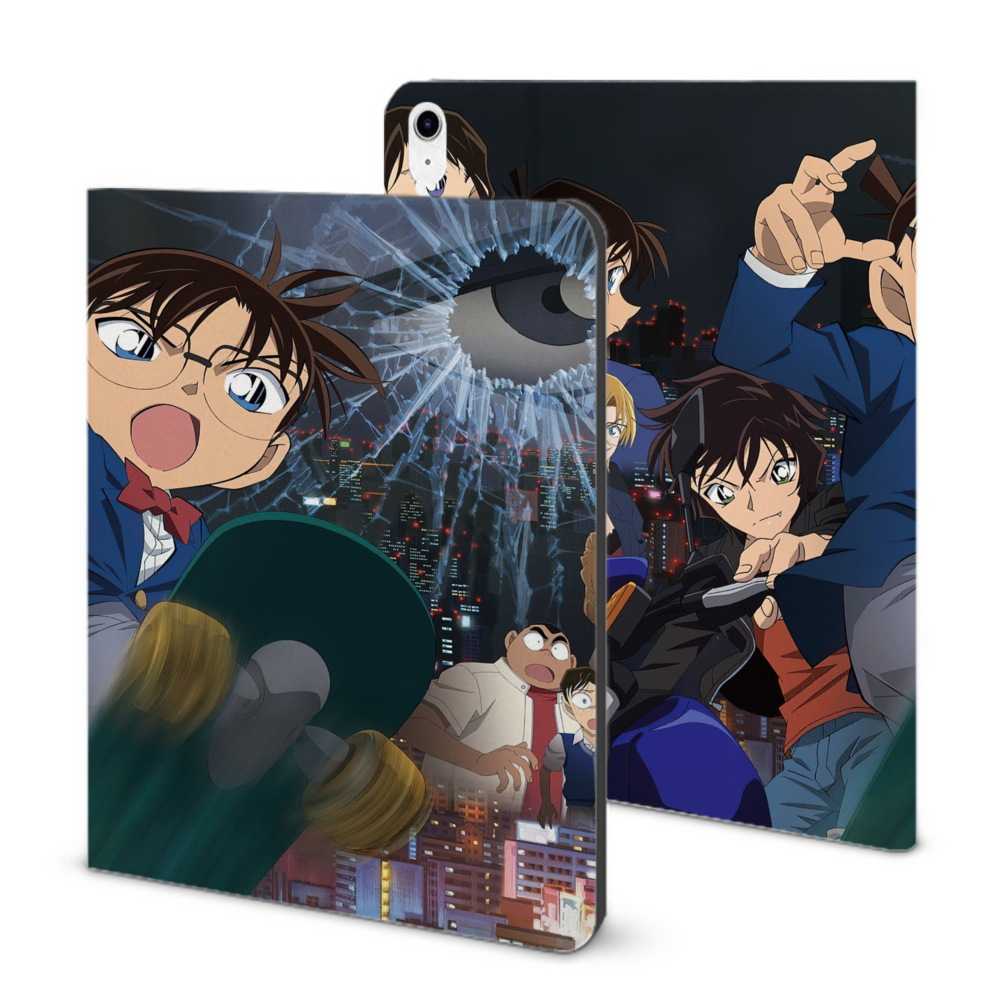 （画像用） 名探偵コナン Detective Conan IPad ケース ブック型 PUレザー TPU 耐衝撃 軽量 薄型 ペン収納なし 全面保護 IPad 各モデル対応